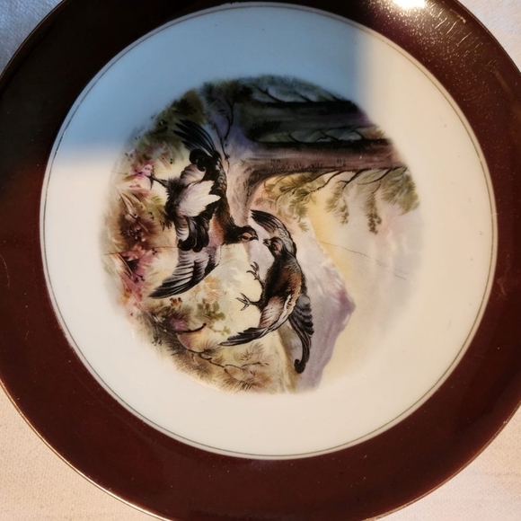 Vintage H&G Bavaria Elk‎ Mountain Scene Serving Tray w 9 Wildlife Salad Plates - Picture 3 of 16